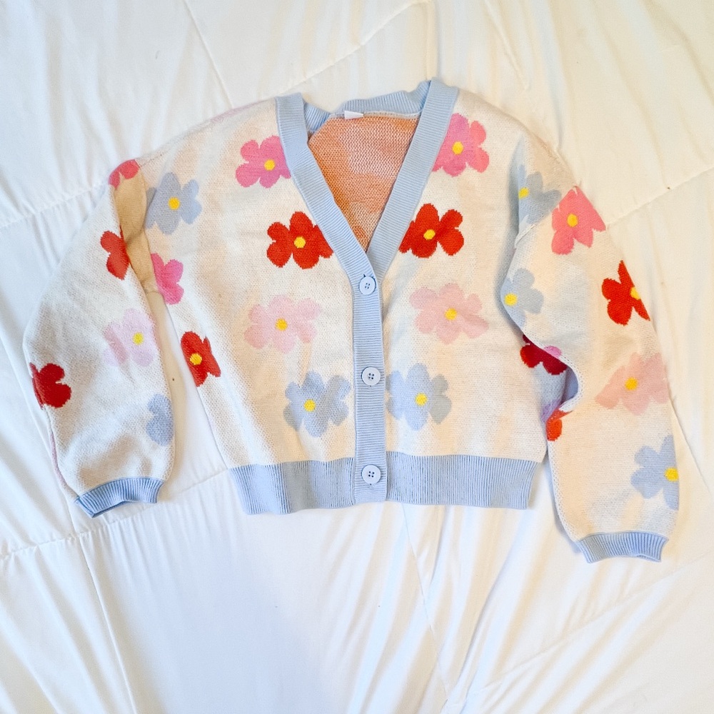 Old Navy Floral Cardigan in Pastel Hues